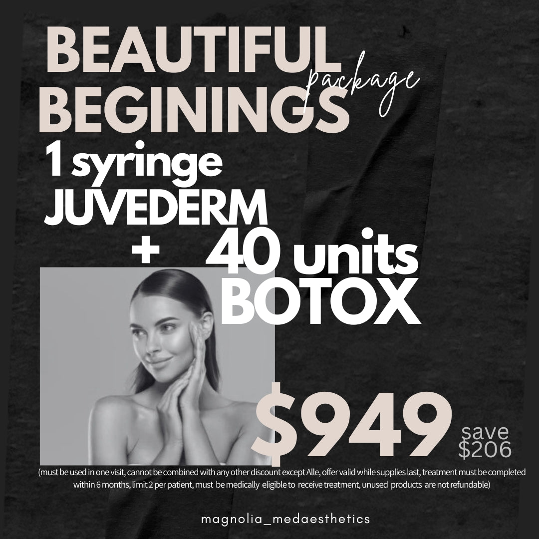 Beautiful Beginnings - 1 Syringe Juvederm + 40 Units Tox = $949