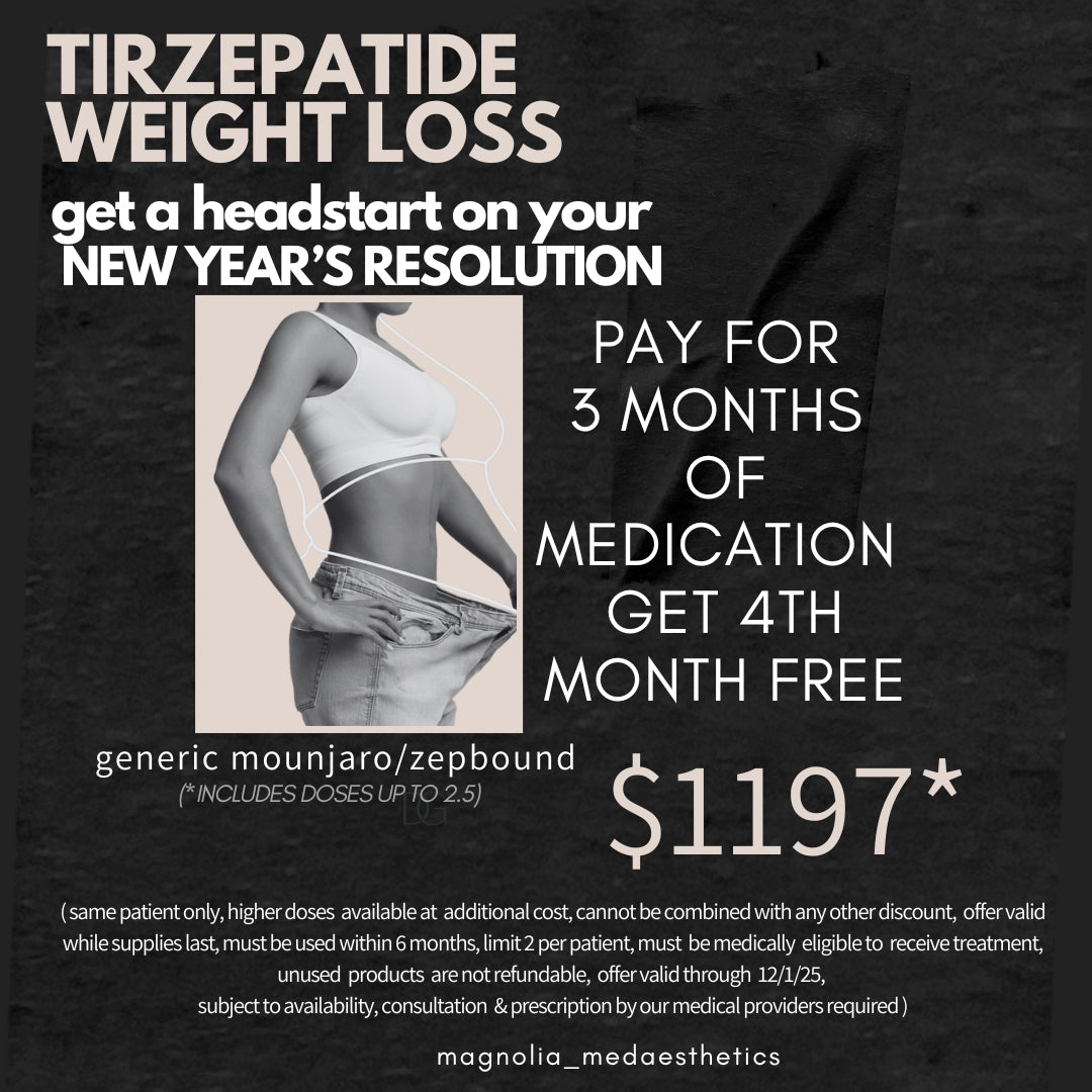 Tirzepatide Weight Loss Package -Pay for 3 Months of Medication and get the 4th Month Free