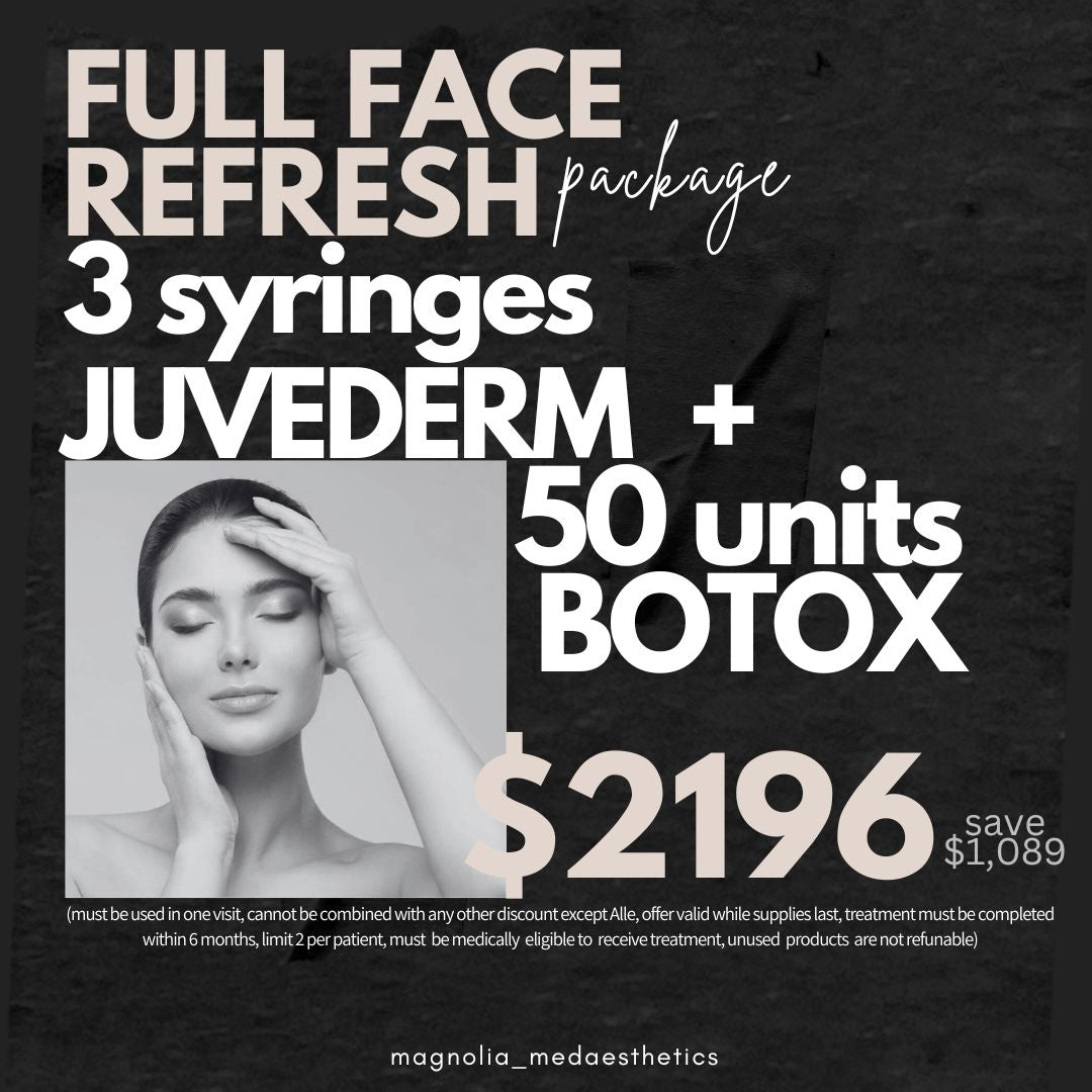 Full Face Refresh: 3 syringes of Juvederm + 50 units of Botox $2196