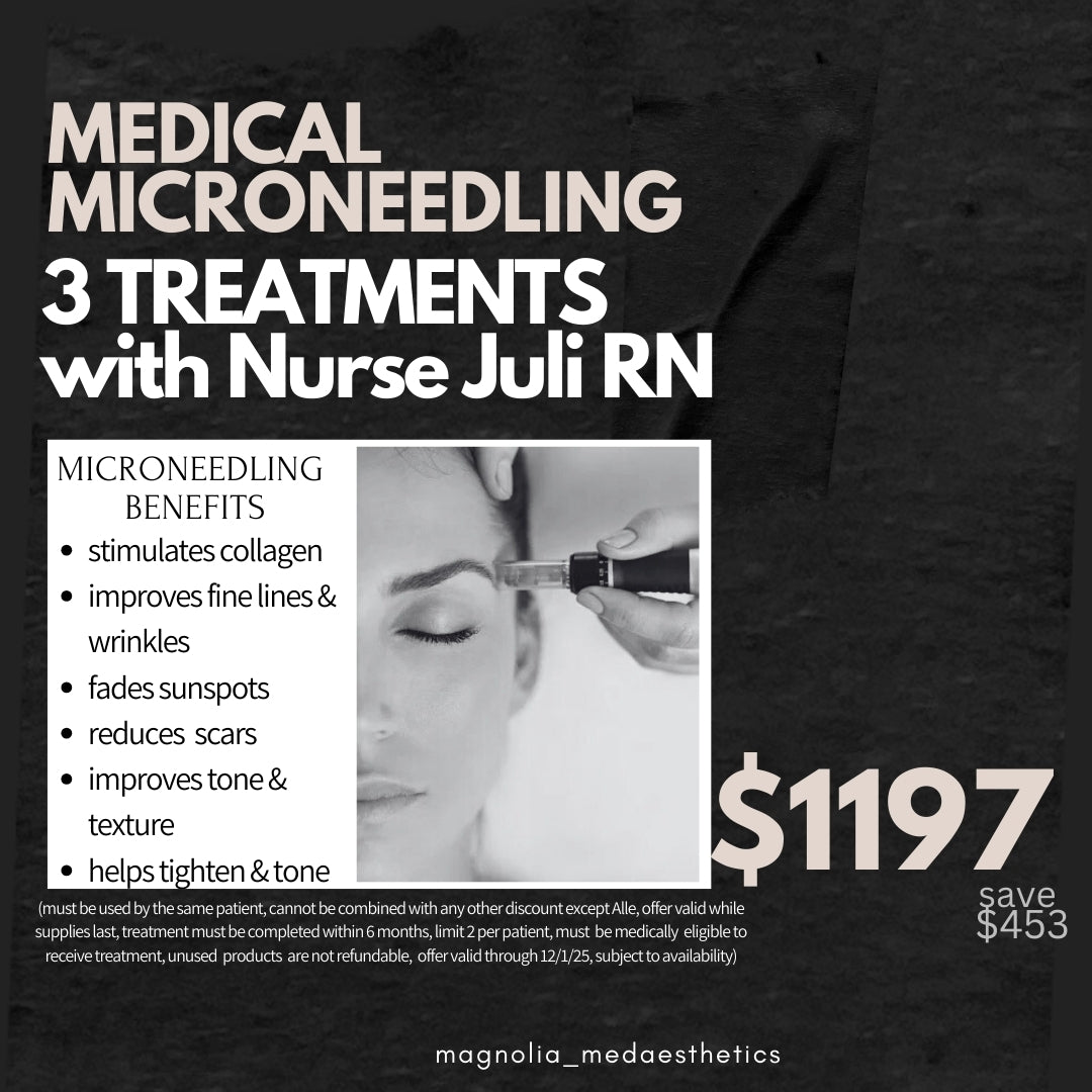 Medical Microneedling: 3 Treatments with Nurse Juli RN $1197