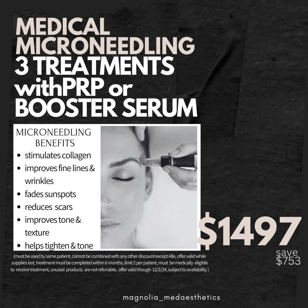 Medical Microneedling: 3 Treatments with PRP or Booster Serum $1497