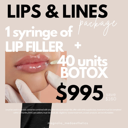Lips & Lines: 1 Syringe of Lip Filler + 40 Units of Tox